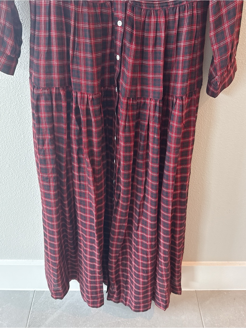 NWOT DÔEN Annika Dress Rouge Countryside Plaid - Picture 5 of 11